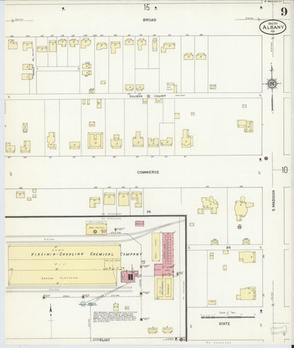 Sanborn Fire Insurance Map from Albany, Dougherty County, Georgia (1911), Sheet #0009 - Complete Map Set gallery image, historic Sanborn map, vintage wall art, Georgia Georgia