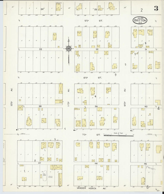 Sanborn Fire Insurance Map from Britton, Marshall County, South Dakota (1914), Sheet #0003 - Historic Sanborn Fire Insurance Map Print, vintage old map wall art, antique decor, genealogy gift, South Dakota South Dakota map