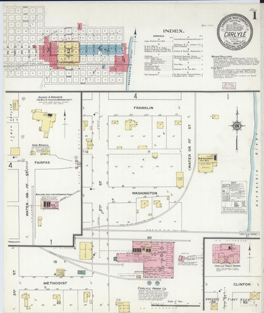 Sanborn Fire Insurance Map from Carlyle, Clinton County, Illinois. (1909) – Map View