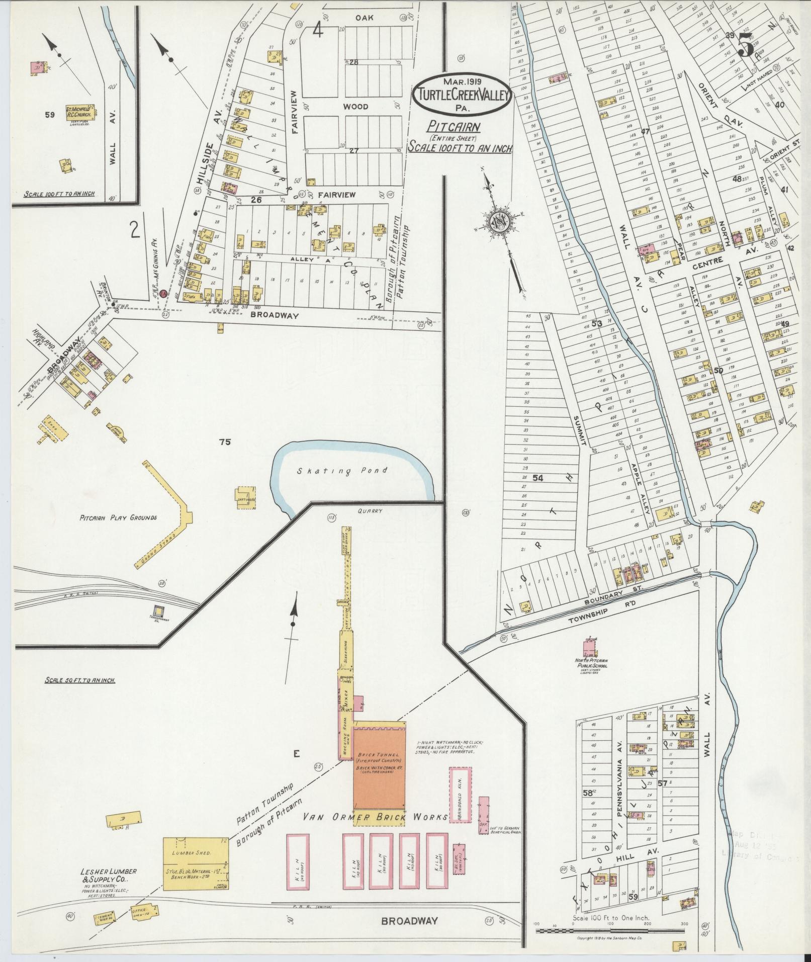 Sanborn Fire Insurance Map from Turtle Creek Valley, Allegheny County, Pennsylvania (1919), Sheet #0005 - Complete Map Set gallery image, historic Sanborn map, vintage wall art, Pennsylvania Pennsylvania
