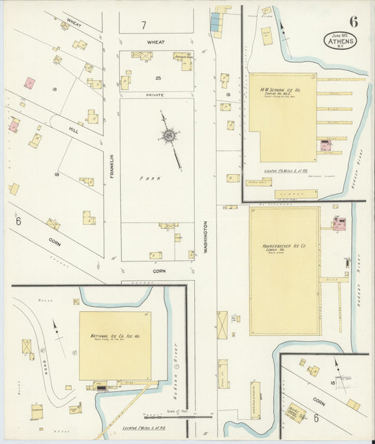 Sanborn Fire Insurance Map from Athens, Greene County, New York (1912), Sheet #0006 - Historic Sanborn Fire Insurance Map Print, vintage old map wall art, antique decor, genealogy gift, New York New York map