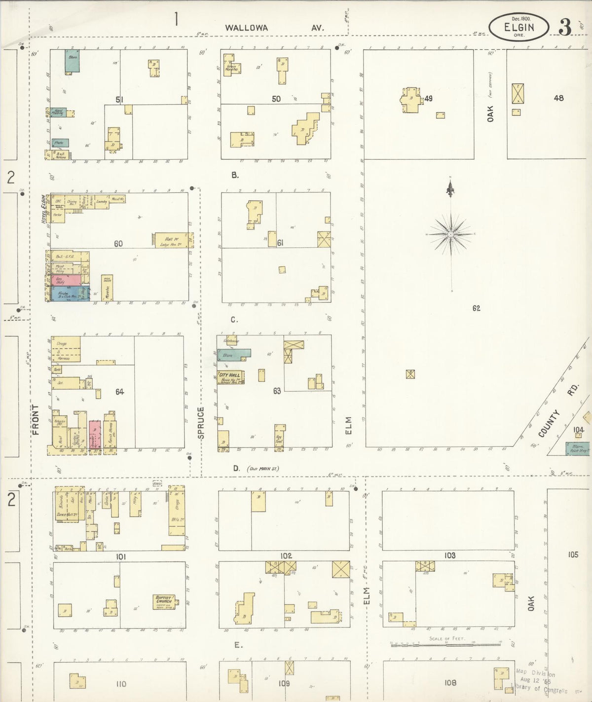 Sanborn Fire Insurance Map from Elgin, Union County, Oregon (1900), Sheet #0003 - Historic Sanborn Fire Insurance Map Print, vintage old map wall art, antique decor, genealogy gift, Oregon Oregon map