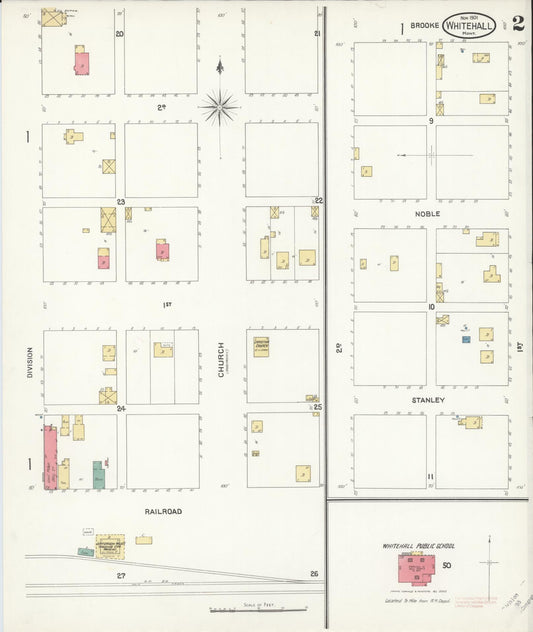 Sanborn Fire Insurance Map from Whitehall, Jefferson County, Montana (1901), Sheet #0002 - Historic Sanborn Fire Insurance Map Print, vintage old map wall art, antique decor, genealogy gift, Montana Montana map