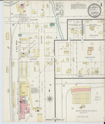 Sanborn Fire Insurance Map from Sparta, Kent County, Michigan (1894), Sheet #0001 - Complete Map Set gallery image, historic Sanborn map, vintage wall art, Michigan Michigan