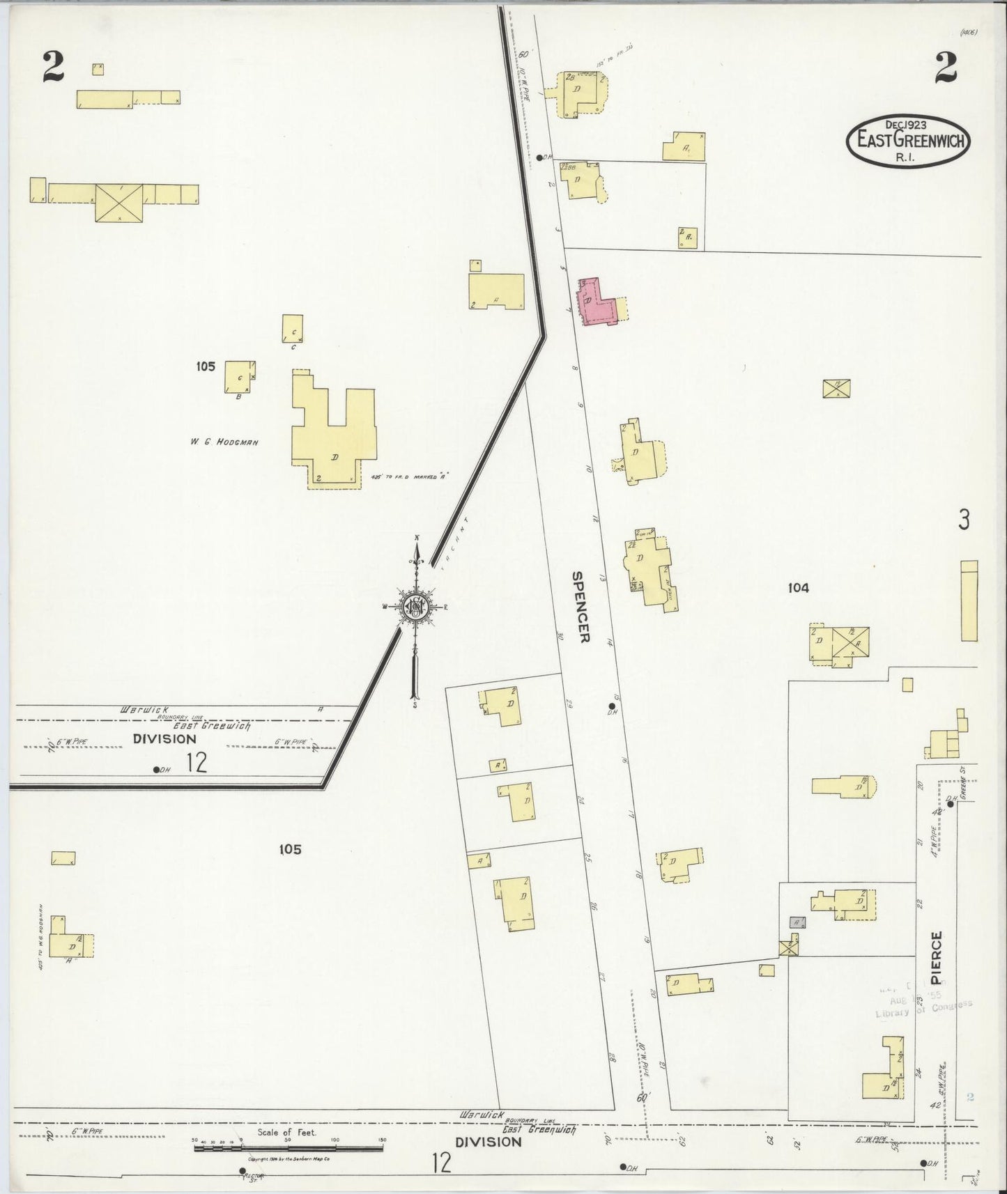Sanborn Fire Insurance Map from East Greenwich, Kent County, Rhode Island (1923), Sheet #0002 - Complete Map Set gallery image, historic Sanborn map, vintage wall art, Rhode Island Rhode Island