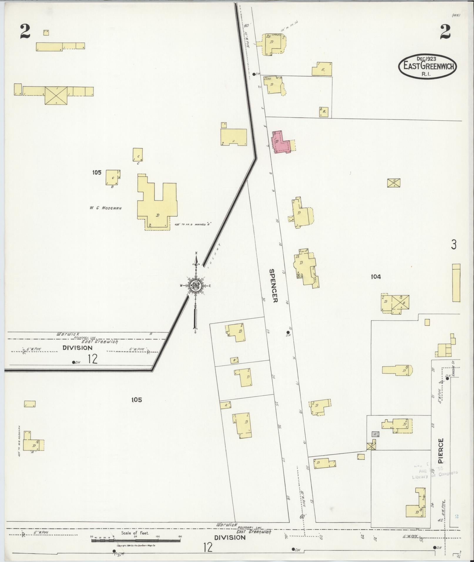 Sanborn Fire Insurance Map from East Greenwich, Kent County, Rhode Island (1923), Sheet #0002 - Complete Map Set gallery image, historic Sanborn map, vintage wall art, Rhode Island Rhode Island