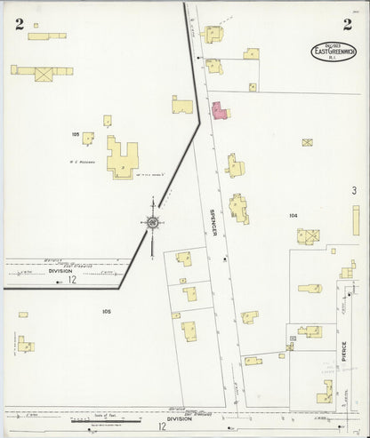Sanborn Fire Insurance Map from East Greenwich, Kent County, Rhode Island (1923), Sheet #0002 - Complete Map Set gallery image, historic Sanborn map, vintage wall art, Rhode Island Rhode Island