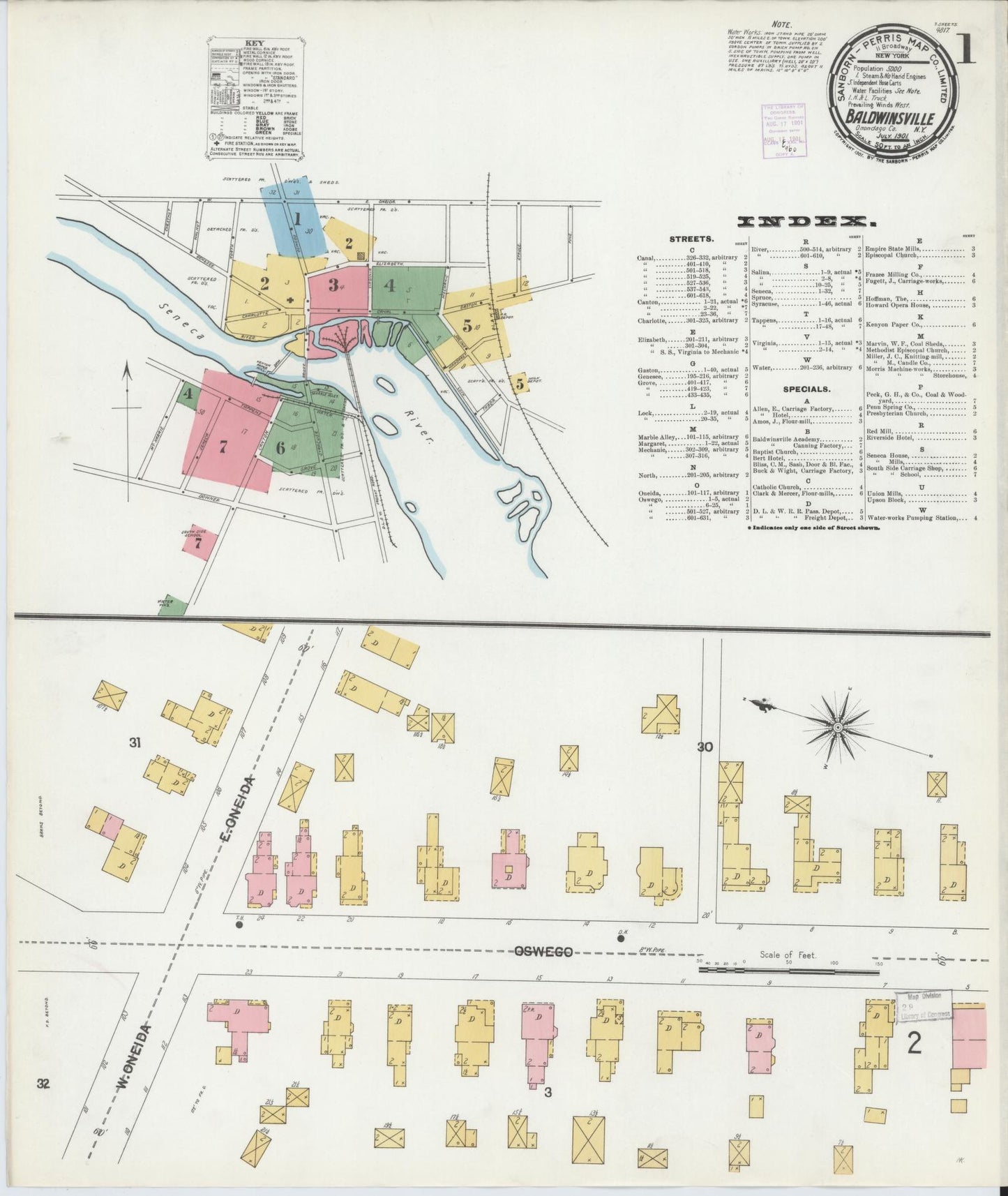 Sanborn Fire Insurance Map from Baldwinsville, Onondaga County, New York. (1901) – Historic Sanborn Fire Insurance Map Print
