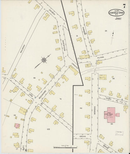Sanborn Fire Insurance Map from Leaksville-spray, Rockingham County, North Carolina (1915), Sheet #0007 - Historic Sanborn Fire Insurance Map Print, vintage old map wall art, antique decor, genealogy gift, North Carolina North Carolina map