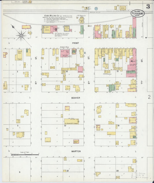 Sanborn Fire Insurance Map from Perham, Otter Tail County, Minnesota (1899), Sheet #0003 - Historic Sanborn Fire Insurance Map Print, vintage old map wall art, antique decor, genealogy gift, Minnesota Minnesota map