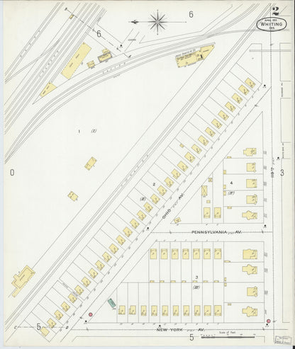 Sanborn Fire Insurance Map from Whiting, Lake County, Indiana (1901), Sheet #0002 - Complete Map Set gallery image, historic Sanborn map, vintage wall art, Indiana Indiana