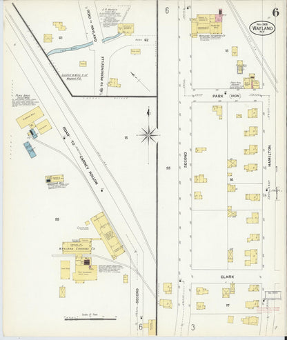 Sanborn Fire Insurance Map from Wayland, Steuben County, New York (1908), Sheet #0006 - Historic Sanborn Fire Insurance Map Print, vintage old map wall art, antique decor, genealogy gift, New York New York map