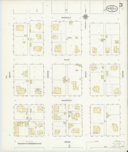 Sanborn Fire Insurance Map from Mineola, Wood County, Texas (1912), Sheet #0003 - Complete Map Set gallery image, historic Sanborn map, vintage wall art, Texas Texas