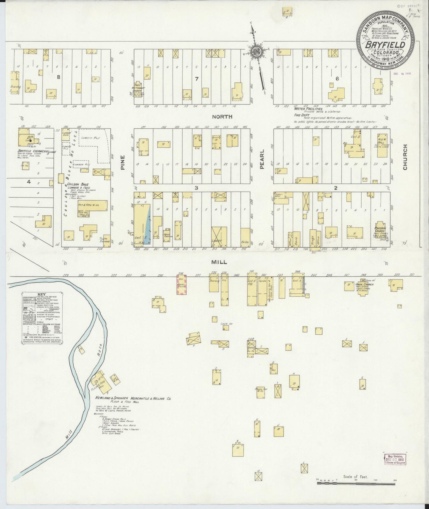 Sanborn Fire Insurance Map from Bayfield, La Plata County, Colorado (1910), Sheet #0001 - Historic Sanborn Fire Insurance Map Print, vintage old map wall art, antique decor, genealogy gift, Colorado Colorado map
