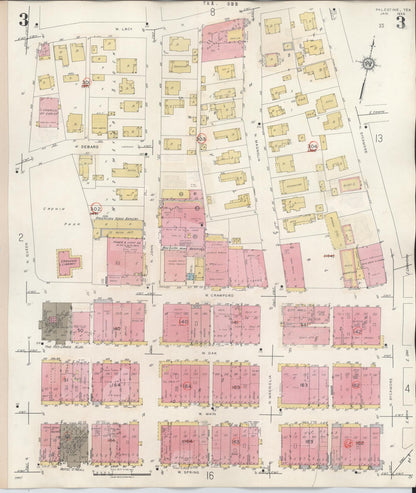 Sanborn Fire Insurance Map from Palestine, Anderson County, Texas (1949), Sheet #0003 - Historic Sanborn Fire Insurance Map Print, vintage old map wall art, antique decor, genealogy gift, Texas Texas map
