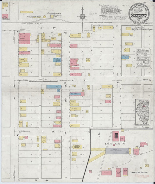 Sanborn Fire Insurance Map from Standard, Putnam County, Illinois (1918), Sheet #0001 - Historic Sanborn Fire Insurance Map Print, vintage old map wall art, antique decor, genealogy gift, Illinois Illinois map