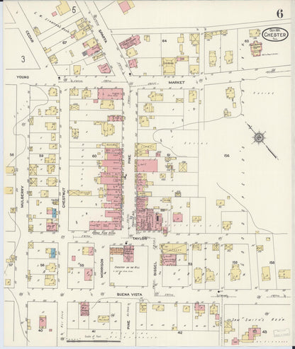 Sanborn Fire Insurance Map from Chester, Randolph County, Illinois (1911), Sheet #0006 - Complete Map Set gallery image, historic Sanborn map, vintage wall art, Illinois Illinois