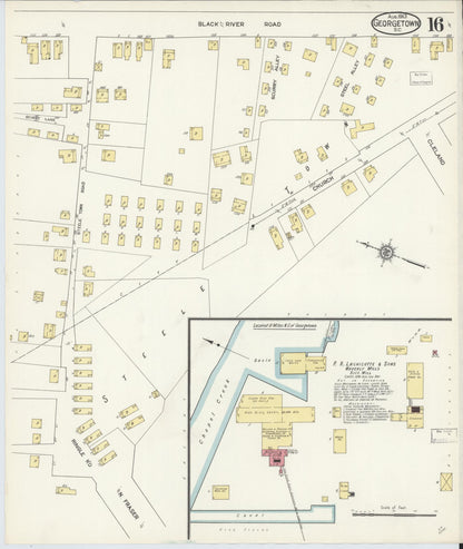 Sanborn Fire Insurance Map from Georgetown, Georgetown County, South Carolina (1913), Sheet #0016 - Complete Map Set gallery image, historic Sanborn map, vintage wall art, South Carolina South Carolina