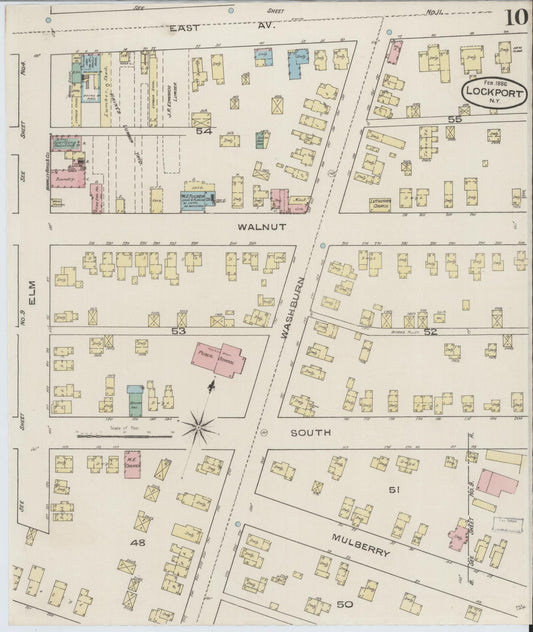 Sanborn Fire Insurance Map from Lockport, Niagara County, New York (1886), Sheet #0009 - Historic Sanborn Fire Insurance Map Print, vintage old map wall art, antique decor, genealogy gift, New York New York map