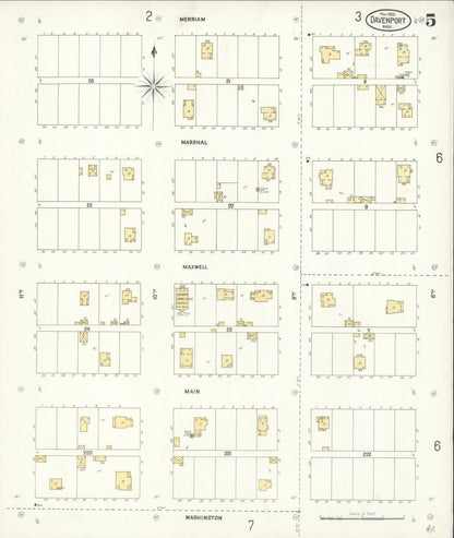 Sanborn Fire Insurance Map from Davenport, Lincoln County, Washington (1902), Sheet #0005 - Complete Map Set gallery image, historic Sanborn map, vintage wall art, Washington Washington