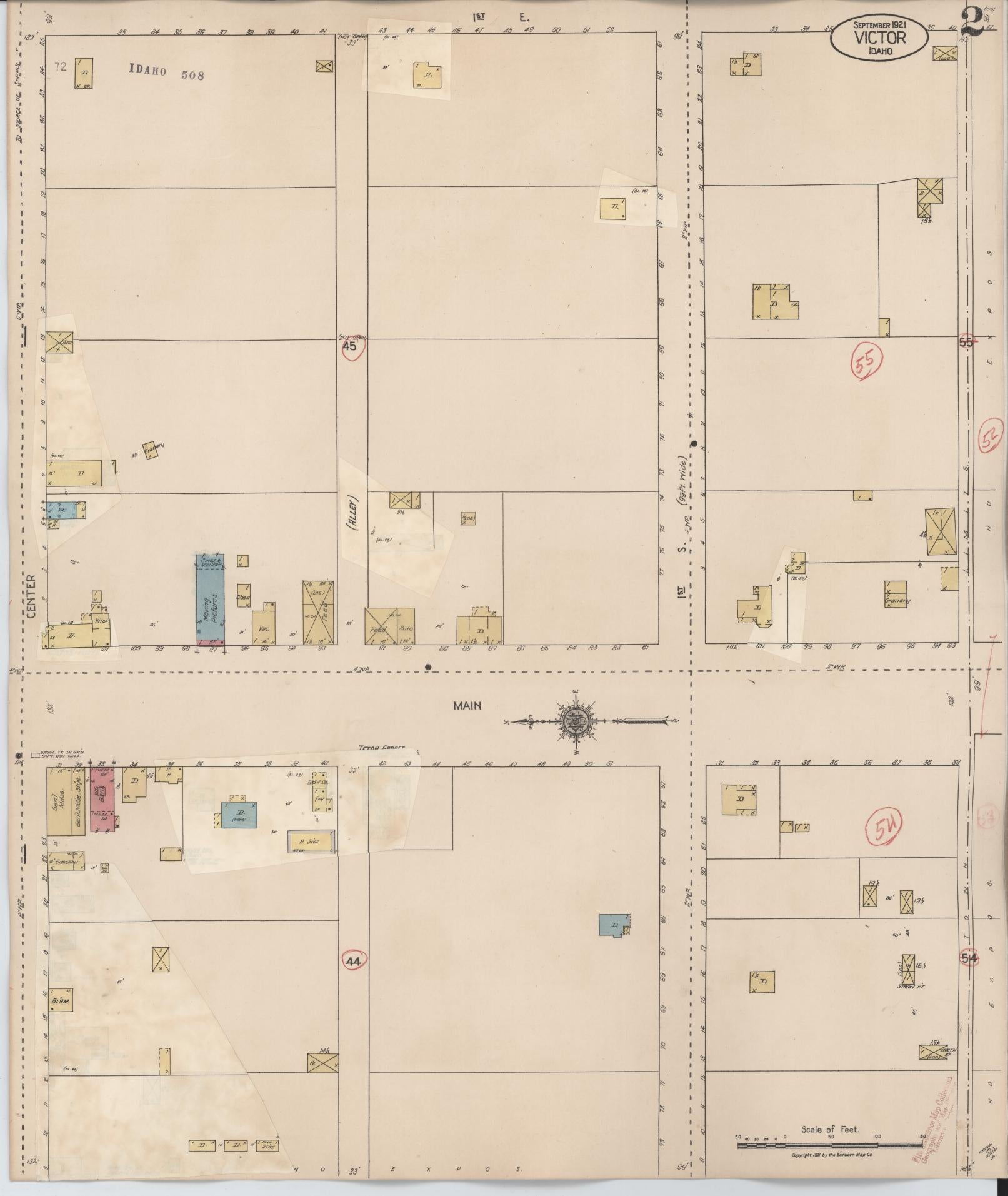 Sanborn Fire Insurance Map from Victor, Teton County, Idaho (1929), Sheet #0002 - Historic Sanborn Fire Insurance Map Print, vintage old map wall art, antique decor, genealogy gift, Idaho Idaho map