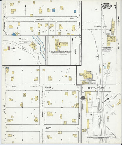 Sanborn Fire Insurance Map from Chatfield, Fillmore And Olmsted Counties, Minnesota (1920), Sheet #0007 - Historic Sanborn Fire Insurance Map Print, vintage old map wall art, antique decor, genealogy gift, Minnesota Minnesota map