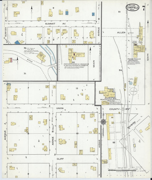 Sanborn Fire Insurance Map from Chatfield, Fillmore And Olmsted Counties, Minnesota (1920), Sheet #0007 - Historic Sanborn Fire Insurance Map Print, vintage old map wall art, antique decor, genealogy gift, Minnesota Minnesota map
