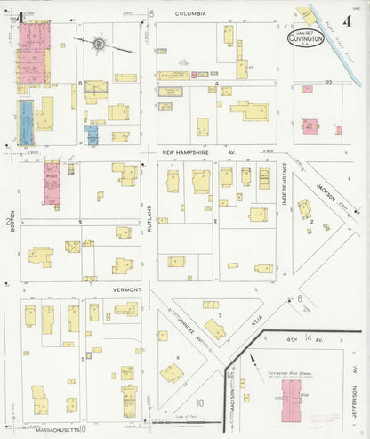 Sanborn Fire Insurance Map from Covington, Saint Tammany Parish, Louisiana (1927), Sheet #0004 - Complete Map Set gallery image, historic Sanborn map, vintage wall art, Louisiana Louisiana
