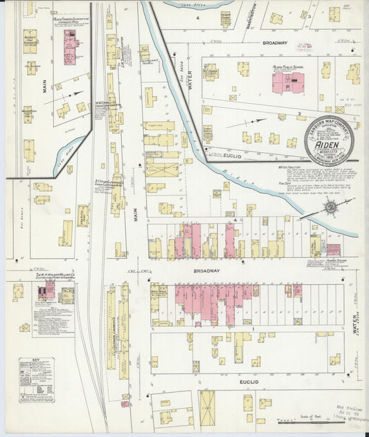 Sanborn Fire Insurance Map from Alden, Freeborn County, Minnesota (1910), Sheet #0001 - Historic Sanborn Fire Insurance Map Print, vintage old map wall art, antique decor, genealogy gift, Minnesota Minnesota map
