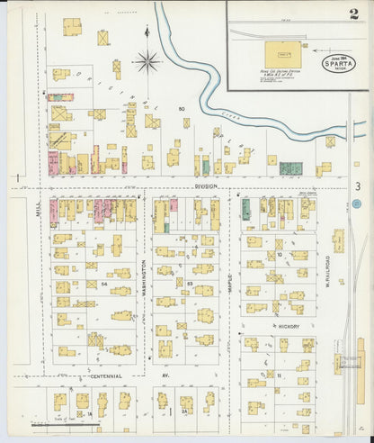 Sanborn Fire Insurance Map from Sparta, Kent County, Michigan (1904), Sheet #0002 - Historic Sanborn Fire Insurance Map Print, vintage old map wall art, antique decor, genealogy gift, Michigan Michigan map