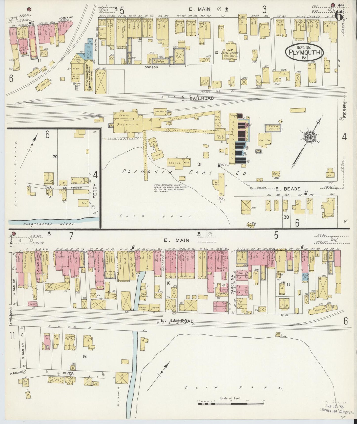 Sanborn Fire Insurance Map from Plymouth, Luzerne County, Pennsylvania (1912), Sheet #0006 - Complete Map Set gallery image, historic Sanborn map, vintage wall art, Pennsylvania Pennsylvania