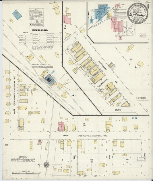 Red Granite, Waushara County, Wisconsin (1911) – Sanborn Fire Insurance Map – Map View