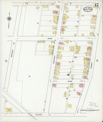 Sanborn Fire Insurance Map from Milton, Northumberland County, Pennsylvania (1918), Sheet #0017 - Complete Map Set gallery image, historic Sanborn map, vintage wall art, Pennsylvania Pennsylvania