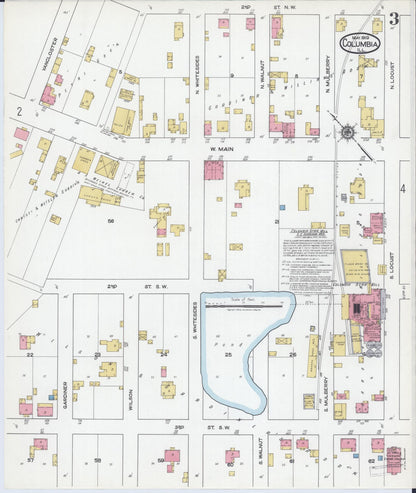 Sanborn Fire Insurance Map from Columbia, Monroe County, Illinois (1919), Sheet #0003 - Historic Sanborn Fire Insurance Map Print, vintage old map wall art, antique decor, genealogy gift, Illinois Illinois map