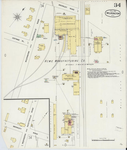 Sanborn Fire Insurance Map from Wilmington, New Hanover County, North Carolina (1898), Sheet #0034 - Complete Map Set gallery image, historic Sanborn map, vintage wall art, North Carolina North Carolina