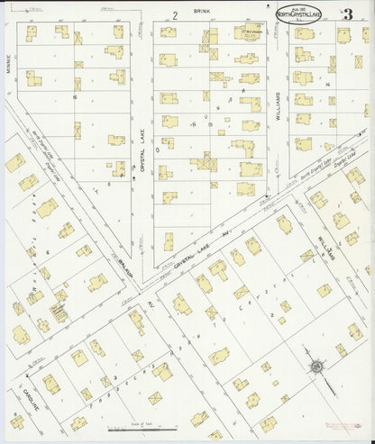 Sanborn Fire Insurance Map from North Crystal Lake, McHenry County, Illinois (1912), Sheet #0003 - Historic Sanborn Fire Insurance Map Print, vintage old map wall art, antique decor, genealogy gift, Illinois Illinois map