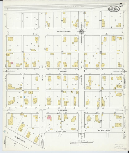 Sanborn Fire Insurance Map from Leipsic, Putnam County, Ohio (1916), Sheet #0005 - Historic Sanborn Fire Insurance Map Print, vintage old map wall art, antique decor, genealogy gift, Ohio Ohio map