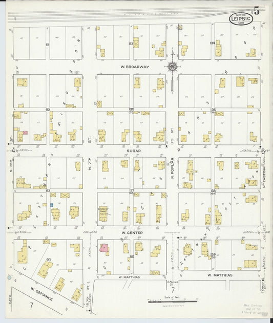 Sanborn Fire Insurance Map from Leipsic, Putnam County, Ohio (1916), Sheet #0005 - Historic Sanborn Fire Insurance Map Print, vintage old map wall art, antique decor, genealogy gift, Ohio Ohio map
