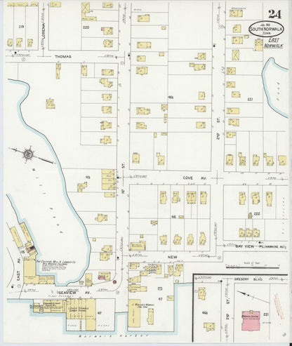 Sanborn Fire Insurance Map from South Norwalk, Fairfield County, Connecticut (1912), Sheet #0024 - Complete Map Set gallery image, historic Sanborn map, vintage wall art, Connecticut Connecticut