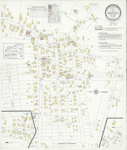 Sanborn Fire Insurance Map from Mayfield, Fulton County, New York (1937), Sheet #0001 - Historic Sanborn Fire Insurance Map Print, vintage old map wall art, antique decor, genealogy gift, New York New York map