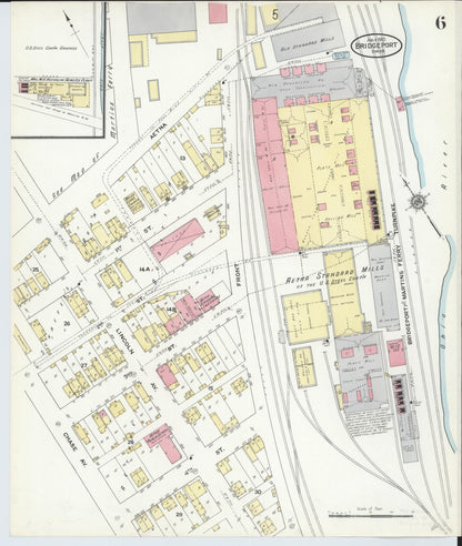 Sanborn Fire Insurance Map from Bridgeport, Belmont County, Ohio (1910), Sheet #0006 - Historic Sanborn Fire Insurance Map Print, vintage old map wall art, antique decor, genealogy gift, Ohio Ohio map