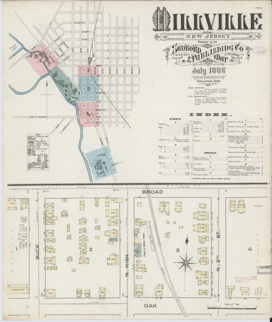 Sanborn Fire Insurance Map from Millville, Cumberland County, New Jersey. (1886) – Historic Sanborn Fire Insurance Map Print