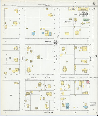 Sanborn Fire Insurance Map from Columbus, Colorado County, Texas (1900), Sheet #0004 - Complete Map Set gallery image, historic Sanborn map, vintage wall art, Columbus Colorado