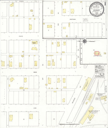 Sanborn Fire Insurance Map from Deary, Latab County, Idaho (1921), Sheet #0001 - Complete Map Set gallery image, historic Sanborn map, vintage wall art, Idaho Idaho