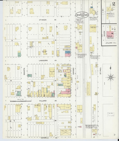 Sanborn Fire Insurance Map from New Rockford, Eddy County, North Dakota (1908), Sheet #0002 - Complete Map Set gallery image, historic Sanborn map, vintage wall art, North Dakota North Dakota
