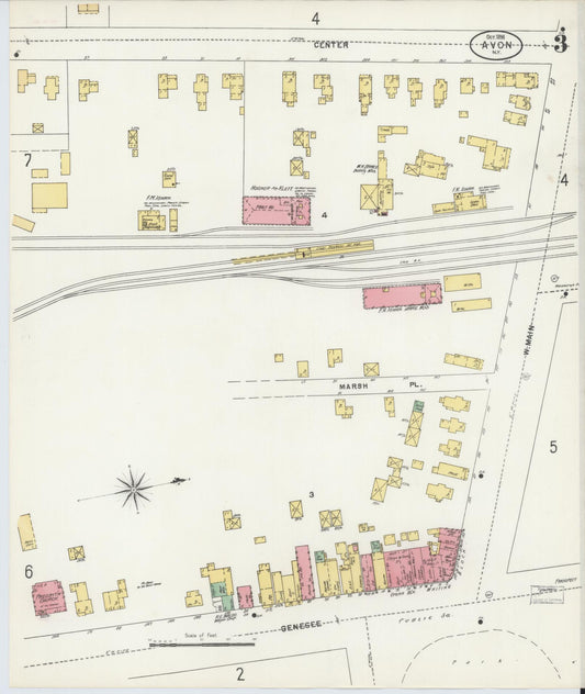 Sanborn Fire Insurance Map from Avon, Livingston County, New York (1898), Sheet #0003 - Historic Sanborn Fire Insurance Map Print, vintage old map wall art, antique decor, genealogy gift, New York New York map