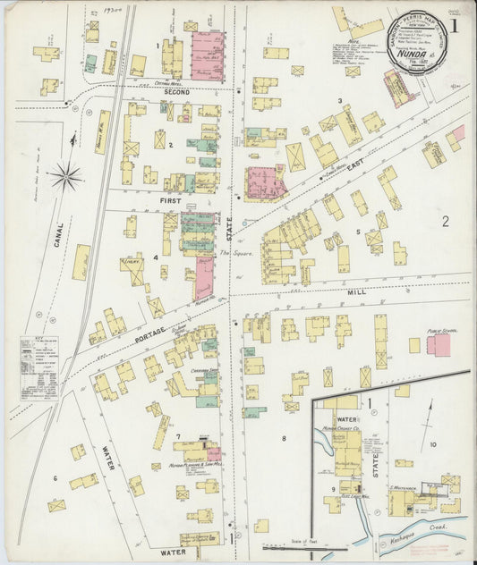 Sanborn Fire Insurance Map from Nunda, Livingston County, New York (1897), Sheet #0001 - Complete Map Set gallery image, historic Sanborn map, vintage wall art, New York New York