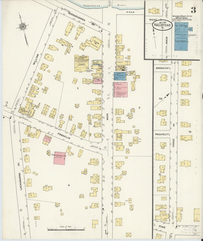 Sanborn Fire Insurance Map from Hallstead, Susquehanna County, Pennsylvania (1911), Sheet #0003 - Complete Map Set gallery image, historic Sanborn map, vintage wall art, Pennsylvania Pennsylvania