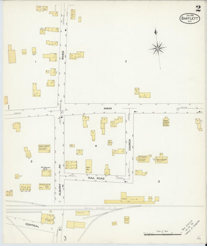 Sanborn Fire Insurance Map from Bartlett, Carroll County, New Hampshire (1908), Sheet #0002 - Complete Map Set gallery image, historic Sanborn map, vintage wall art, New Hampshire New Hampshire