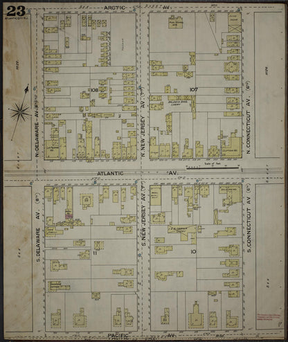 Sanborn Fire Insurance Map from Atlantic City, Atlantic County, New Jersey (1886), Sheet #0023 - Complete Map Set gallery image, historic Sanborn map, vintage wall art, New Jersey New Jersey